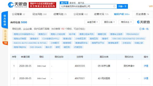 嘀嘀無限科技拓展品牌布局 申請(qǐng)注冊“didi cloud”商標(biāo)，強(qiáng)化信息技術(shù)服務(wù)矩陣