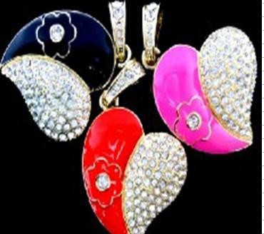 【工廠批發】USB3.0愛心形花兒U盤 珠寶U盤64G 定制 價格、廠家與圖片詳情